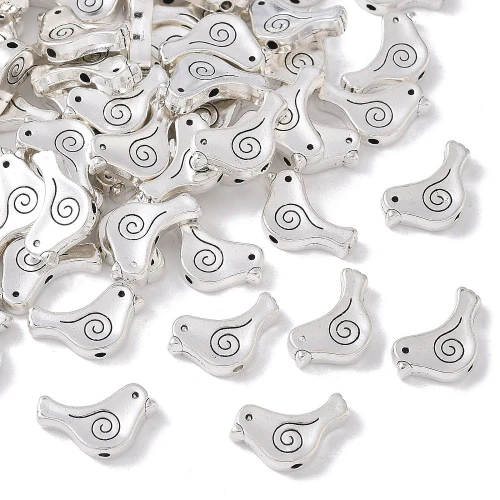 ZAW300 Zawieszki charm przekładka metalowa PTAK ptaszek ptaszki 5szt