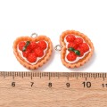 ZAW302 Zawieszki akrylowe z żywicy ciastko tarta truskawka KAWAII 2szt