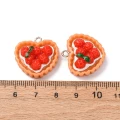 ZAW302 Zawieszki akrylowe z żywicy ciastko tarta truskawka KAWAII 2szt