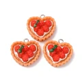 ZAW302 Zawieszki akrylowe z żywicy ciastko tarta truskawka KAWAII 2szt