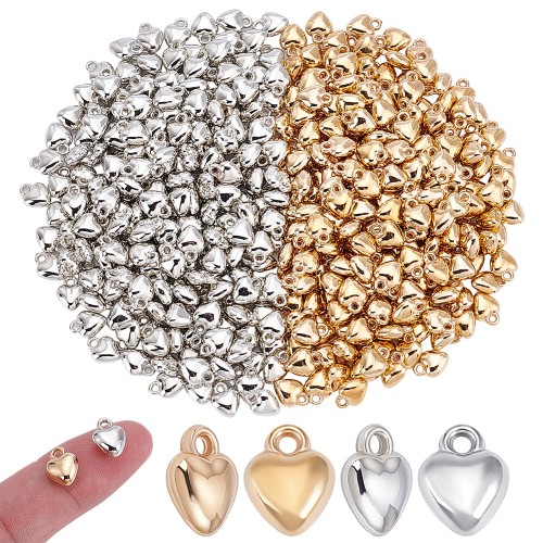 ZAW304 Zawieszki CCB charm SERDUSZKO SERCE złote srebrne do bransoletek 20szt