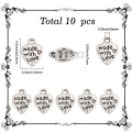 ZAW305 Zawieszki metalowe MADE WITH LOVE znacznik metka stare srebro 10szt