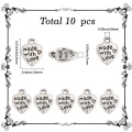 ZAW305 Zawieszki metalowe MADE WITH LOVE znacznik metka stare srebro 10szt