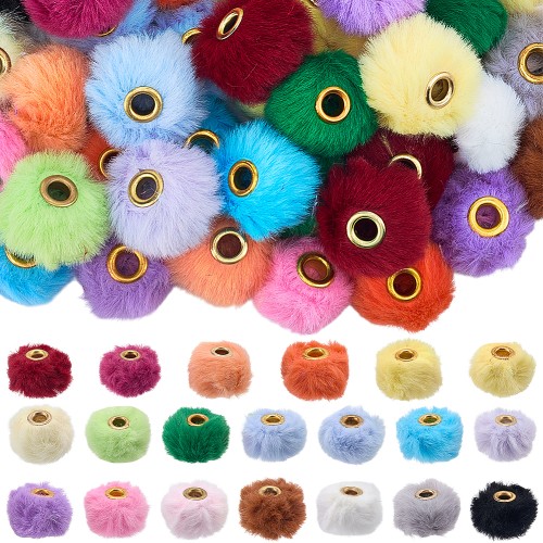 KDO1 Koraliki duży otwór European futerkowe FUTERKO kawaii cute mix 10szt