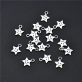 ZAW307 Zawieszki charm metalowe GWIAZDKA gwiazdki minka uśmiech 10sz