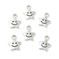 ZAW307 Zawieszki charm metalowe GWIAZDKA gwiazdki minka uśmiech 10sz