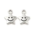 ZAW307 Zawieszki charm metalowe GWIAZDKA gwiazdki minka uśmiech 10sz