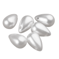 PER39 Koraliki akrylowe perłowe kropla łezka 13mm bałe coquette 10szt