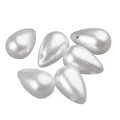 PER39 Koraliki akrylowe perłowe kropla łezka 13mm bałe coquette 10szt