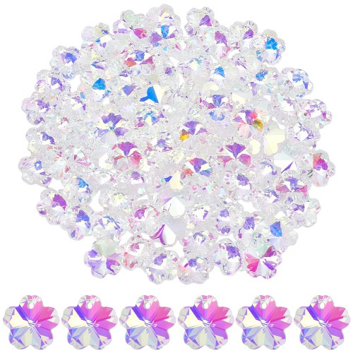 ZAW308 Zawieszki kryształowe AB KWIATUSZKI kwiatki kwiatek 5szt