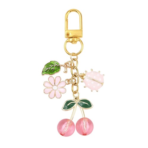 BRE15 Brelok breloczek różowa WISIENKA zawieszka Coquette BIEDRONKA