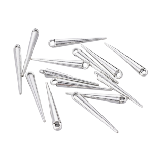 ZAW311 Zawieszki metalowe kolce kolec 34mm gotyk alternative stare srebro 5szt