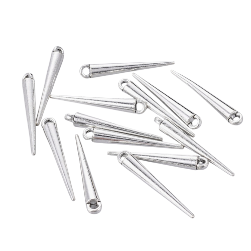 ZAW311 Zawieszki metalowe kolce kolec gotyk alternative stare srebro 5szt