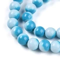 PLV9 Koraliki szklane ombre PASTELOVE 8mm 50szt akwarelki plamki turkus