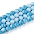 PLV9 Koraliki szklane ombre PASTELOVE 8mm 50szt akwarelki plamki turkus