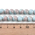 PLV10 Koraliki szklane ombre PASTELOVE 8mm 50szt akwarelki plamki błękitne