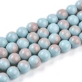 PLV10 Koraliki szklane ombre PASTELOVE 8mm 50szt akwarelki plamki błękitne