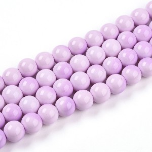 PLV12 Koraliki szklane ombre PASTELOVE 8mm 50szt akwarelki plamki fioletowe