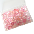 KSZ92 Koraliki szklane BOX zestaw 100szt opalizujące AB różowe mix