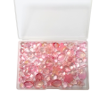 KSZ92 Koraliki szklane BOX zestaw 100szt opalizujące AB różowe mix