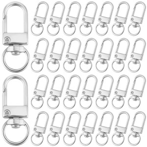 KAR30 Karabinek karabińczyk zapięcie brelok obrotowy 6szt platynowy