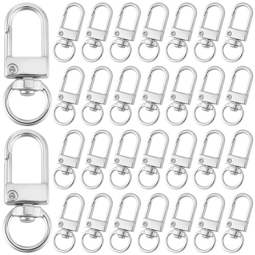 KAR30 Karabinek karabińczyk zapięcie brelok obrotowy 6szt platynowy