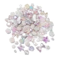 KOK208 Koraliki akrylowe perłowe OMBRE MIX kształtów róże motylki gradient 25g