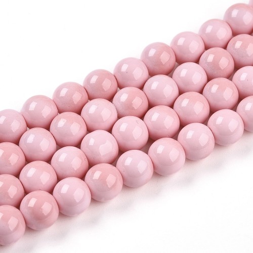 PLV11 Koraliki szklane ombre PASTELOVE 8mm 50szt akwarelki plamki różowe