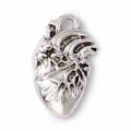 ZAW306 Zawieszki metalowe serce anatomiczne gotyk alternative stare srebro 5szt