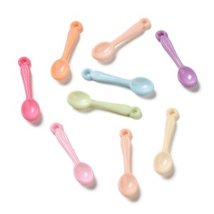 ZAW312 Zawieszki akrylowe kolorowe 24mm łyżeczki ŁYŻECZKA łyżki 30szt 