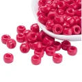 KOP147 Koraliki oponki akryl 9mm kandi pony bead czerwone malinowe 20szt