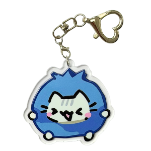 BHM18 Brelok breloczek akrylowy 12cm Hand Made Basilleaf cat kotek jagoda