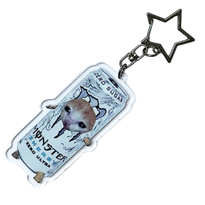 BHM21 Brelok breloczek akrylowy Hand Made Monster cat kotek biały