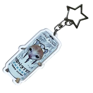 BHM21 Brelok breloczek akrylowy Hand Made Monster cat kotek biały