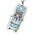 BHM21 Brelok breloczek akrylowy Hand Made Monster cat kotek biały