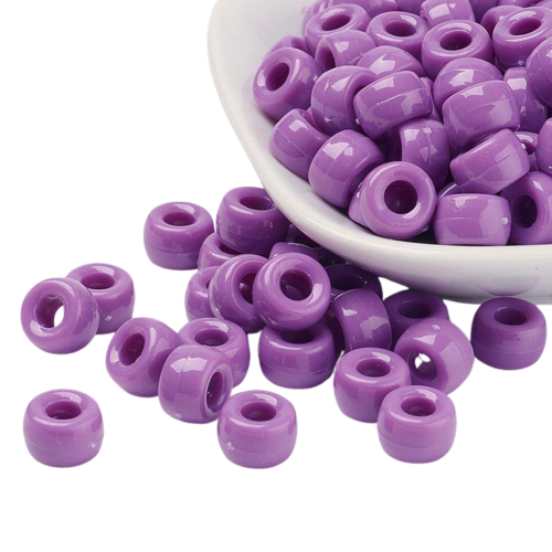 KOP148 Koraliki oponki akryl 9mm kandi pony bead fioletowe bakłażan 20szt