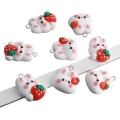 ZAW313 Zawieszka żywica jellycat królik truskawka zwierzątka cute miks 5szt