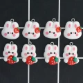 ZAW313 Zawieszka żywica jellycat królik truskawka zwierzątka cute miks 5szt