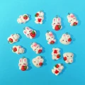 ZAW313 Zawieszka żywica jellycat królik truskawka zwierzątka cute miks 5szt