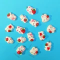 ZAW313 Zawieszka żywica jellycat królik truskawka zwierzątka cute miks 5szt