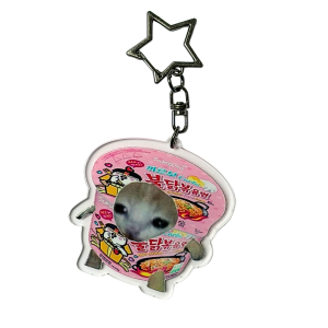 BHM24 Brelok breloczek akrylowy Hand Made Buldak cat kotek zupka