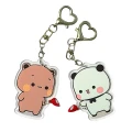 BHM28 Zestaw Breloki breloczki akrylowe Hand Made Bubu &amp; Dudu misie miśki BFF