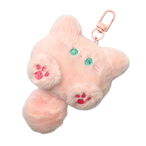 BRE18 Brelok breloczek KOTEK kot różowy miękka puszysta zawieszka kawaii