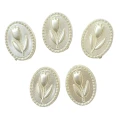 PER40 Koraliki akrylowe perłowe kamea tulipan owal 16mm białe coquette 5szt