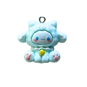 ZAW319 Zawieszka z żywicy akrylowej 1szt figurka Hello Kitty błękitna