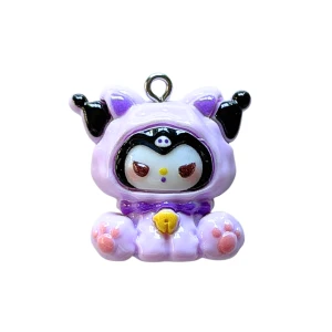 ZAW321 Zawieszka z żywicy akrylowej 1szt figurka Hello Kitty Kuromi fioletowa