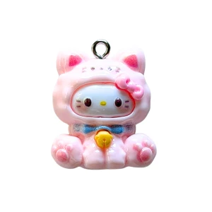 ZAW323 Zawieszka z żywicy akrylowej 1szt figurka Hello Kitty różowa