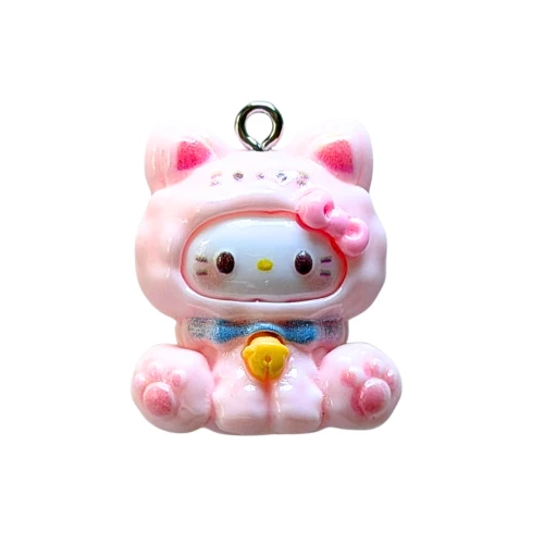ZAW323 Zawieszka z żywicy akrylowej 1szt figurka Hello Kitty różowa