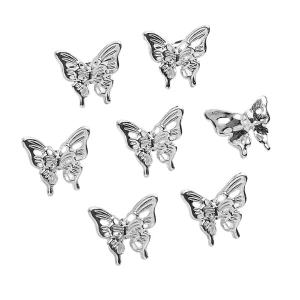 ZAW324 Zawieszki charm przekładka metalowa MOTYL motylki 3D 5szt