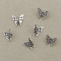 ZAW324 Zawieszki charm przekładka metalowa MOTYL motylki 3D 5szt